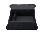Caja organizadora plegable de tela en color negro, con óvalo Ford en color blanco a ambos lados.